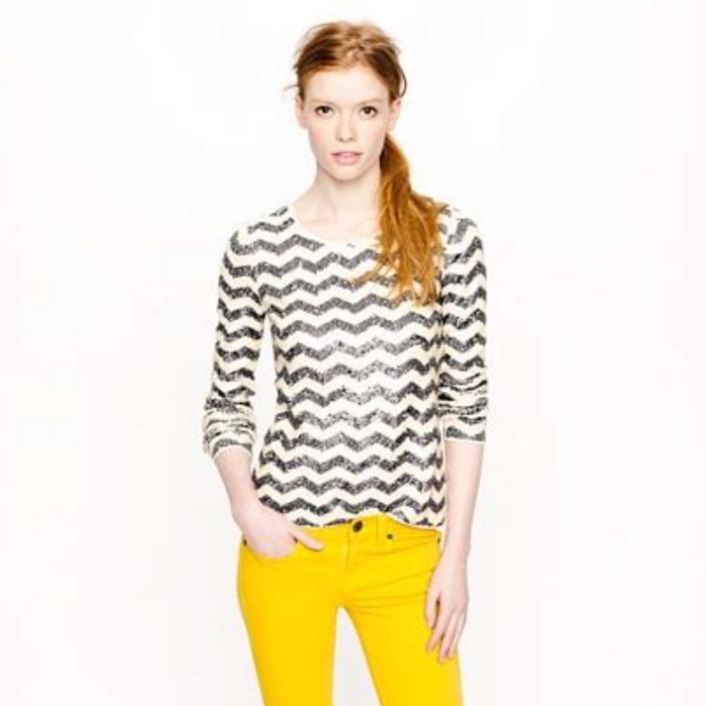 J Crew Zigzag Sequin Tee